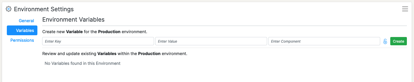 Runtime Variables Form